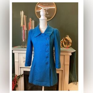 Tulle Teal Blue Pea Coat